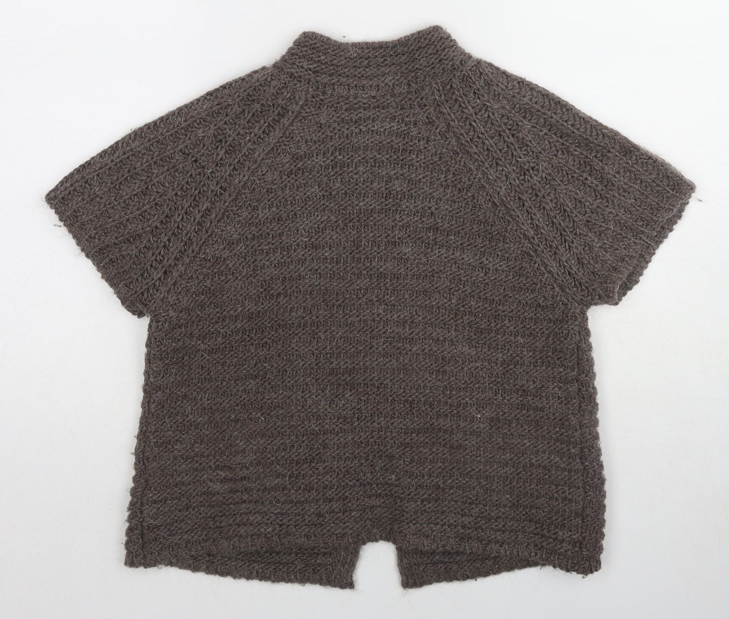 Oui Womens Brown Round Neck Acrylic Cardigan Jumper Size 14