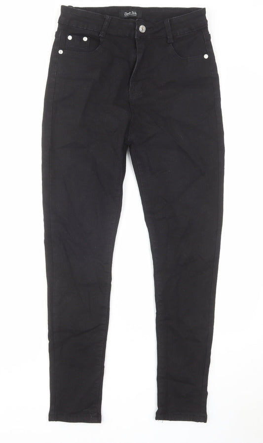 Denim Wise Womens Black Cotton Skinny Jeans Size 12 L25 in Regular Zip
