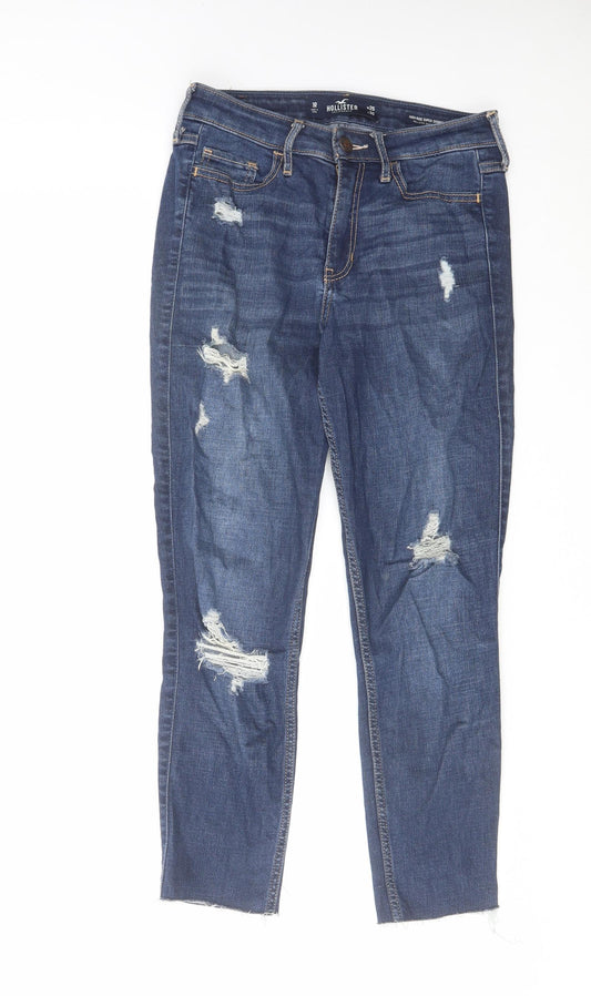 Hollister Womens Blue Cotton Straight Jeans Size 25 in L30 in Regular Zip
