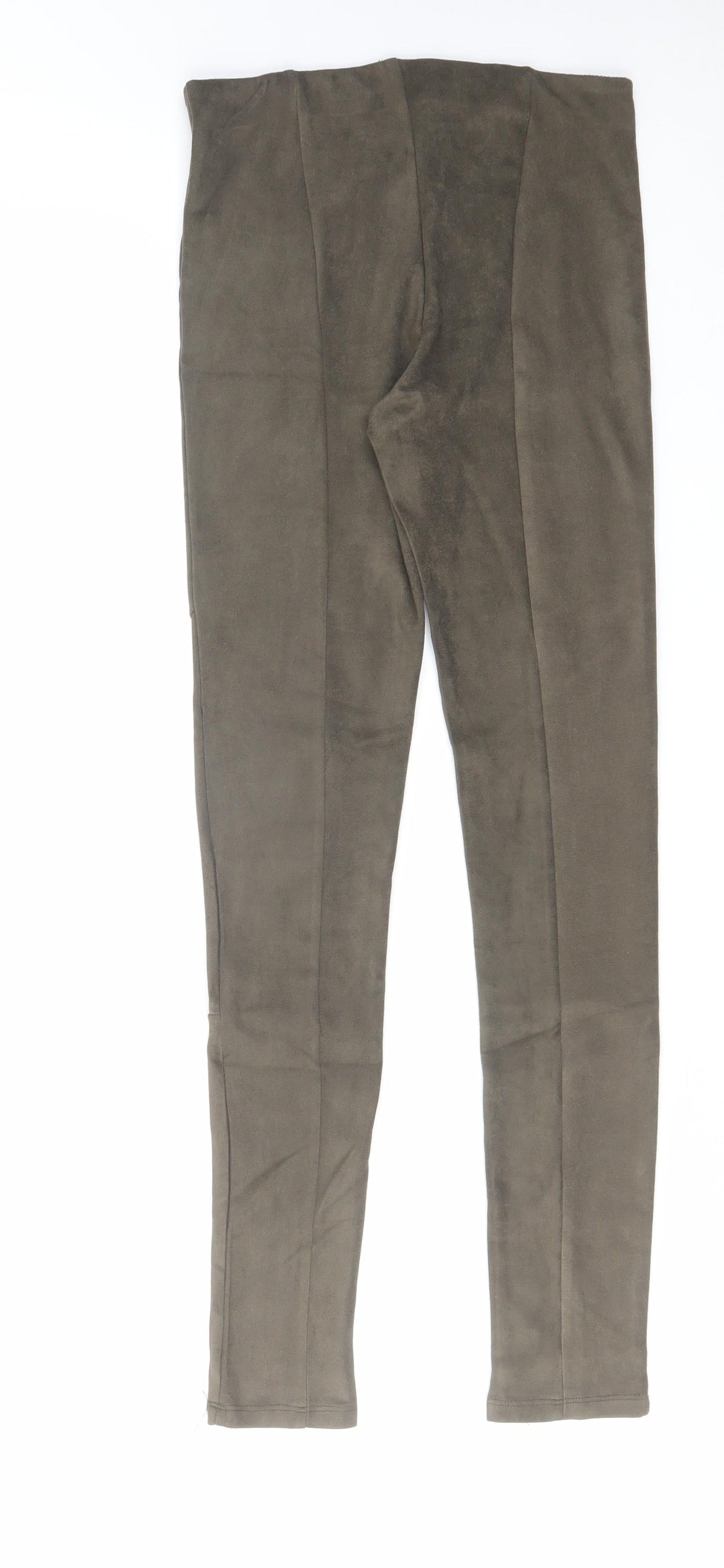 Voyelles Womens Green Polyester Carrot Leggings Size S L29 in Regular - Suede Style