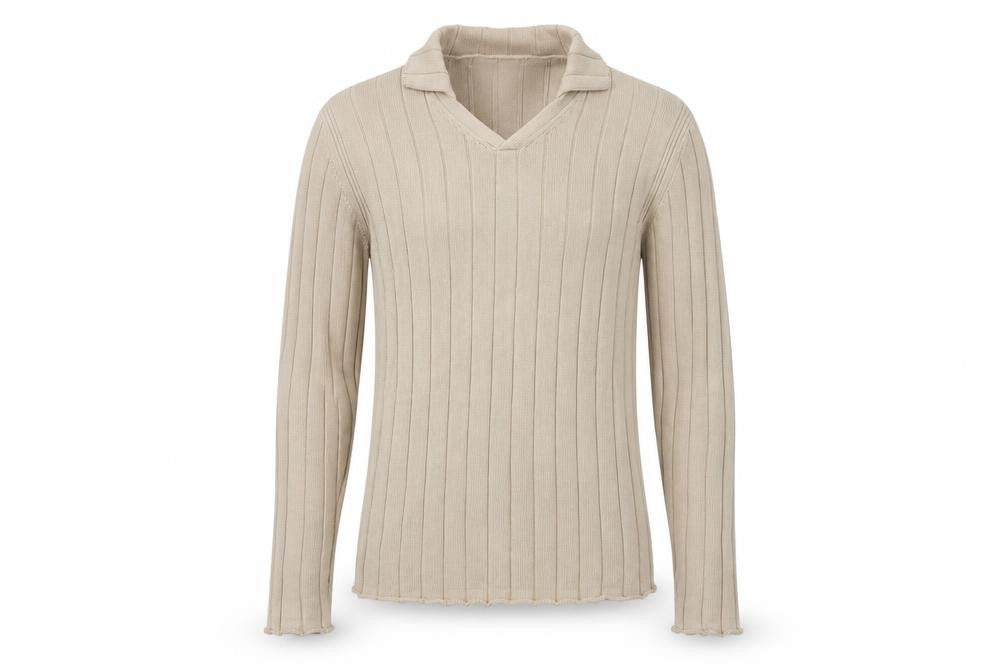 H&M Mens Brown Collared Cotton Pullover Jumper Size S Long Sleeve