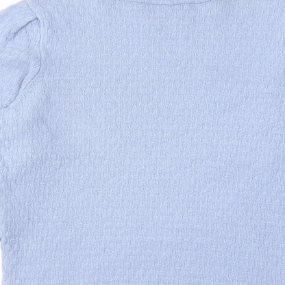 Next Womens Blue High Neck Viscose Pullover Jumper Size 10