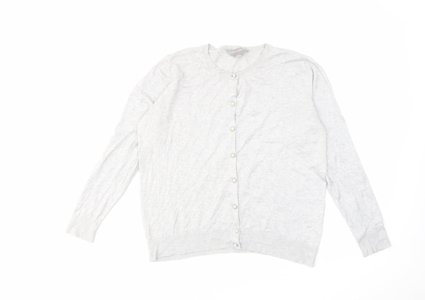 Dorothy Perkins Womens Grey Round Neck Viscose Cardigan Jumper Size 14