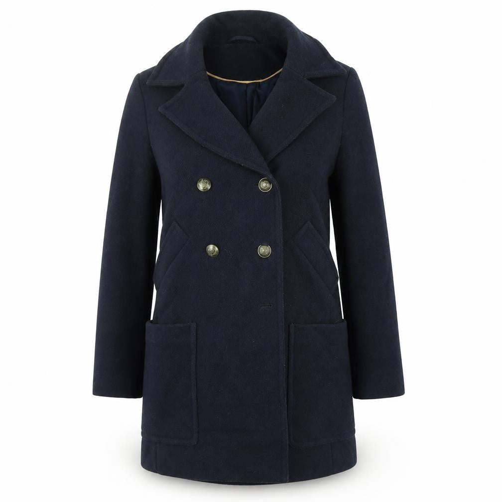 Marks and Spencer Womens Blue Overcoat Coat Size 12 Button