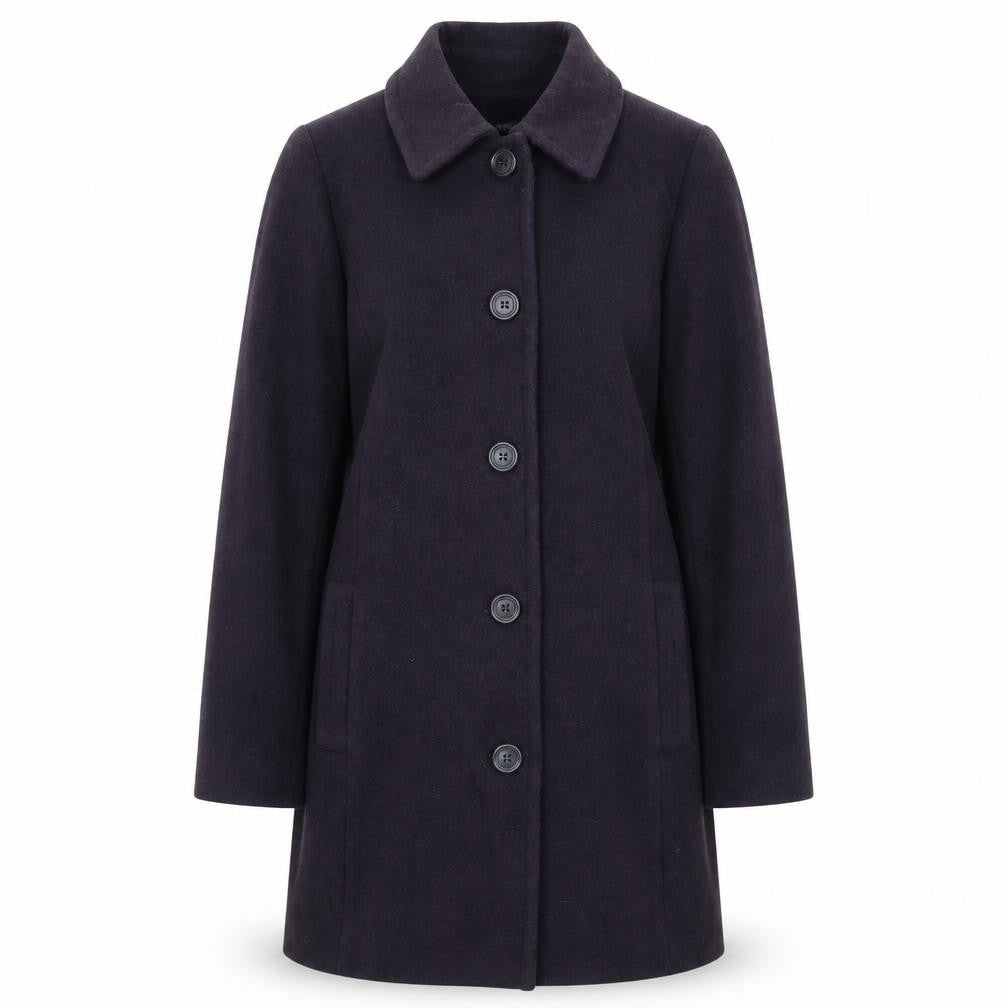 EWM Womens Purple Overcoat Coat Size 14 Button