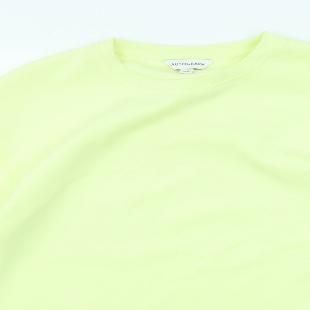 Autograph Womens Yellow Polyester Pullover Sweatshirt Size 12 Pullover