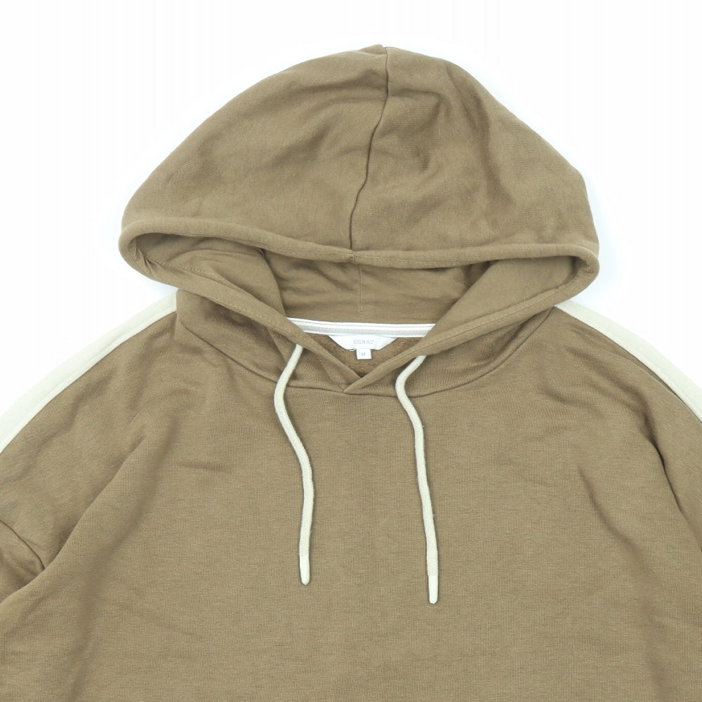 Signal Mens Brown Cotton Pullover Hoodie Size M