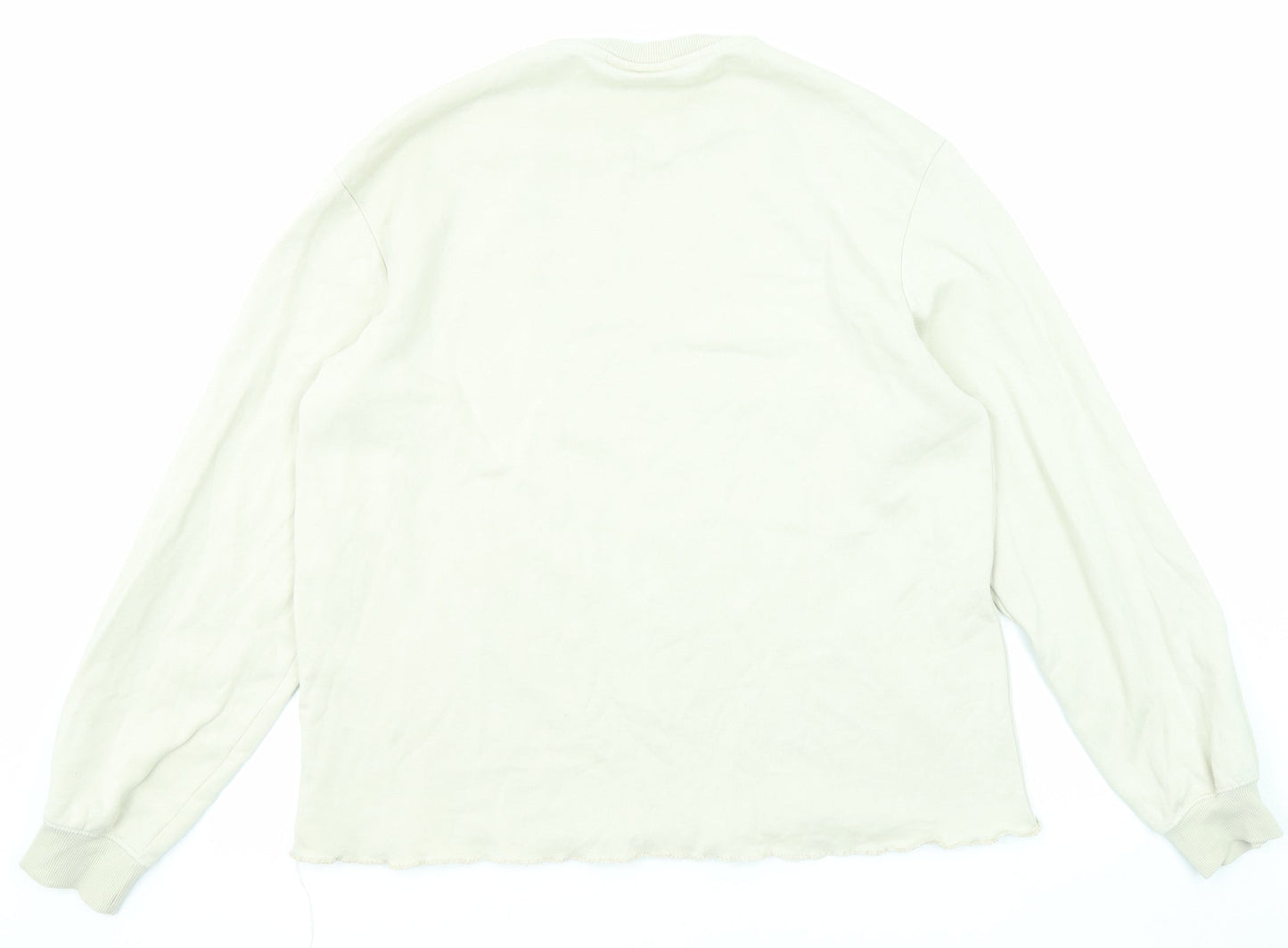 H&M Mens Beige Cotton Pullover Sweatshirt Size M