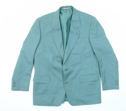 Essentials Mens Blue Wool Jacket Suit Jacket Size 44 Regular