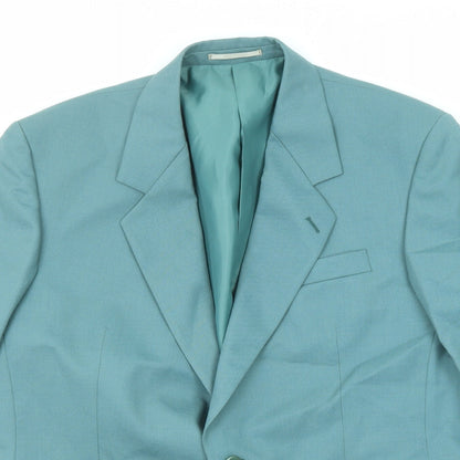 Essentials Mens Blue Wool Jacket Suit Jacket Size 44 Regular
