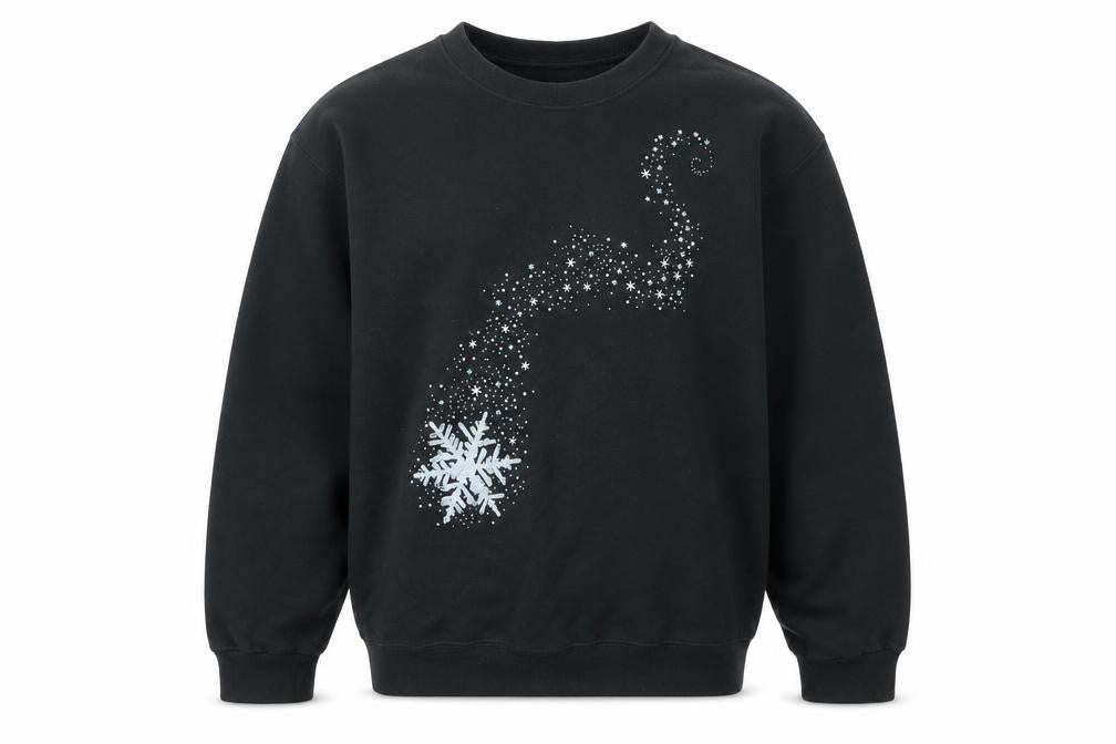 JERZEES Mens Black Cotton Pullover Sweatshirt Size M - Snowflake