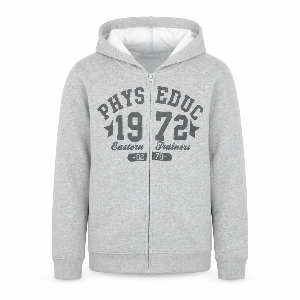 La Redoute Boys Grey Cotton Full Zip Hoodie Size 12 Years Pullover
