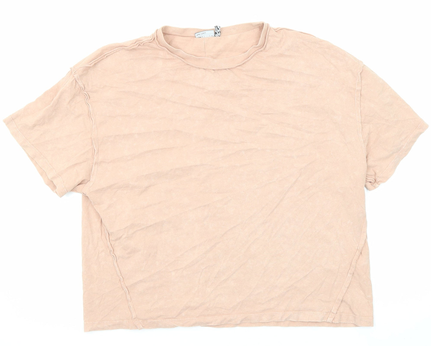 ASOS Womens Pink Cotton Basic T-Shirt Size 12 Round Neck