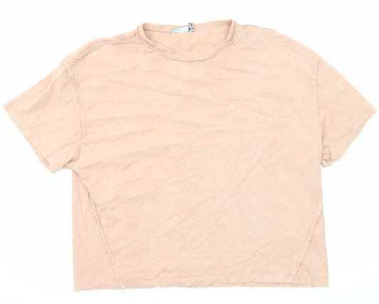 ASOS Womens Pink Cotton Basic T-Shirt Size 12 Round Neck