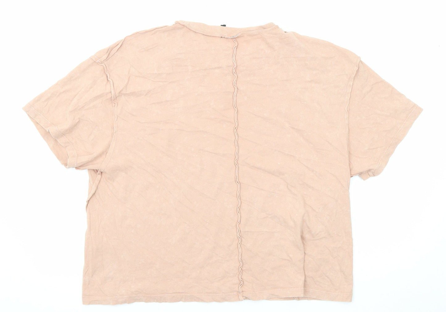 ASOS Womens Pink Cotton Basic T-Shirt Size 12 Round Neck