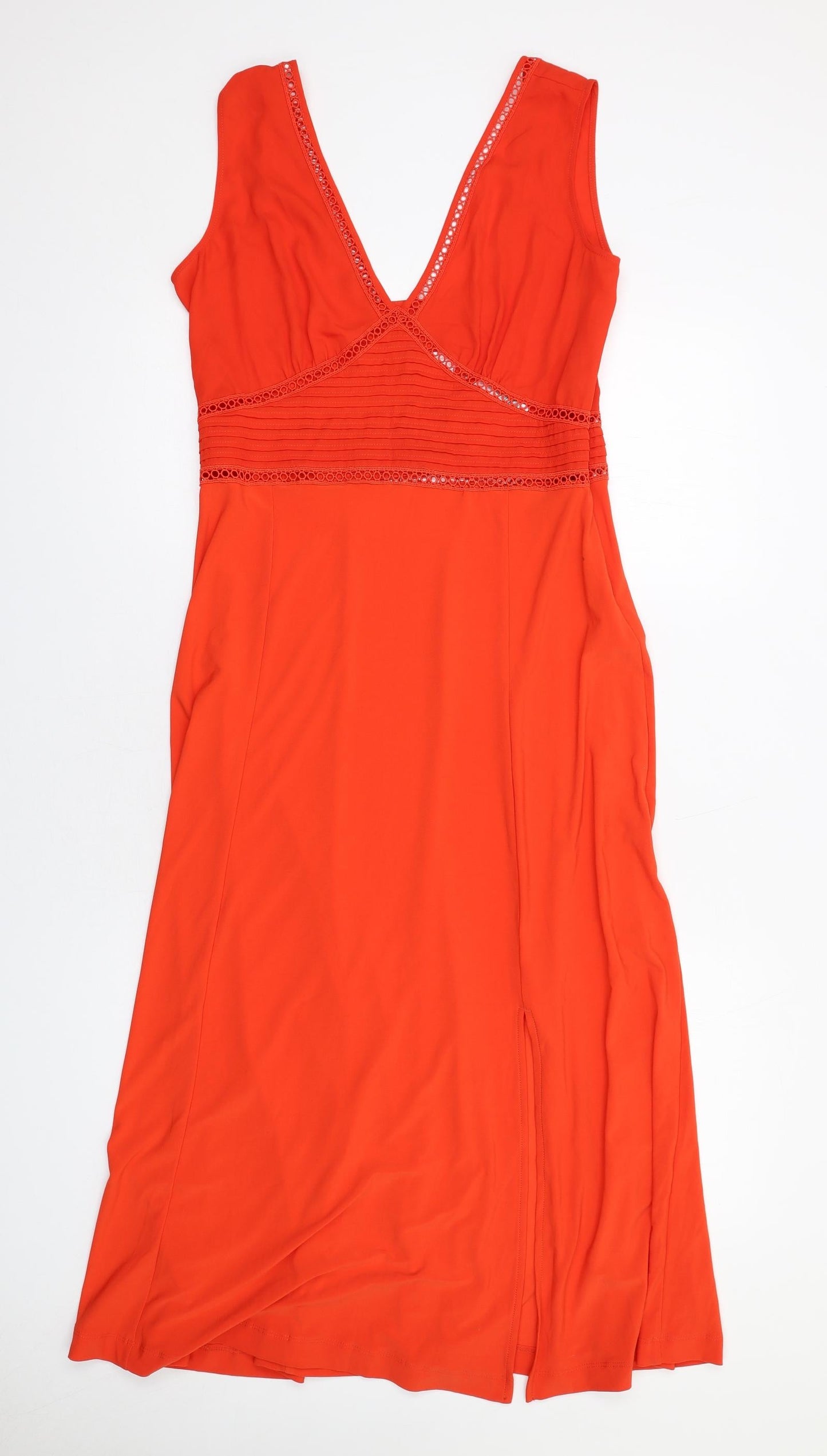 NEXT Womens Red Polyester Trapeze & Swing Size 10 V-Neck Zip