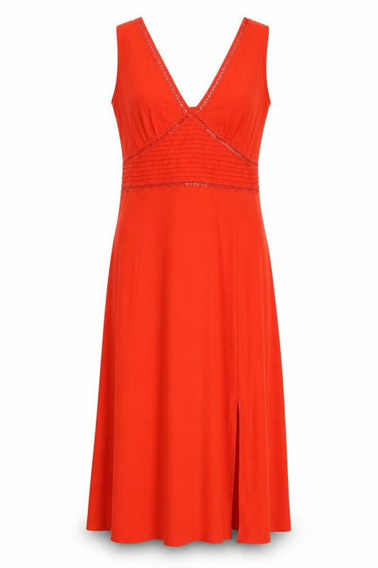 Next Womens Red Polyester Trapeze & Swing Size 10 V-Neck Zip