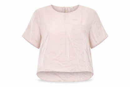 River Island Womens Pink Polyester Basic Blouse Size 16 Round Neck