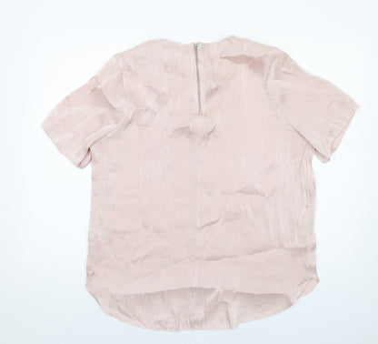 River Island Womens Pink Polyester Basic Blouse Size 16 Round Neck
