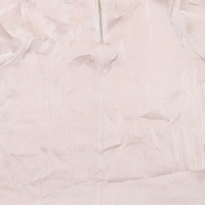 River Island Womens Pink Polyester Basic Blouse Size 16 Round Neck