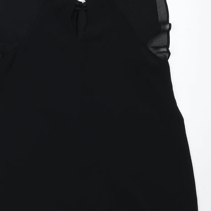 River Island Womens Black Polyester Basic Blouse Size 12 Round Neck
