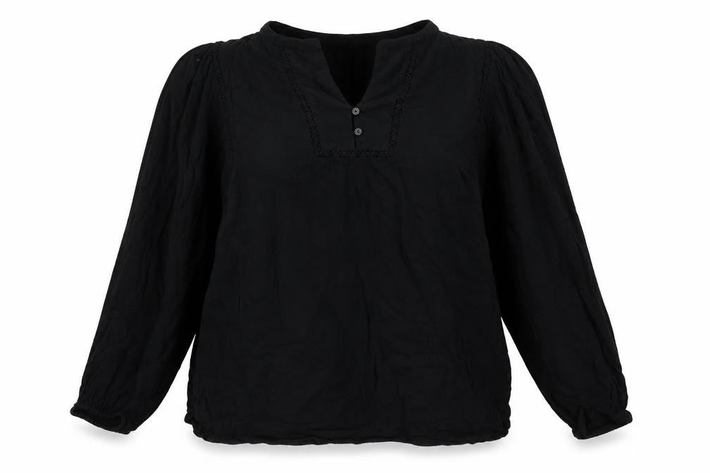 Gap Womens Black Viscose Basic Blouse Size L V-Neck