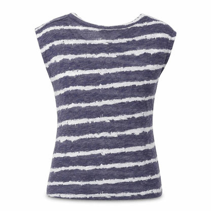 Zara Womens Blue Striped Polyester Basic Blouse Size S Round Neck