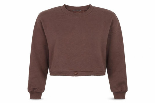 Zara Womens Brown Cotton Pullover Sweatshirt Size M Pullover