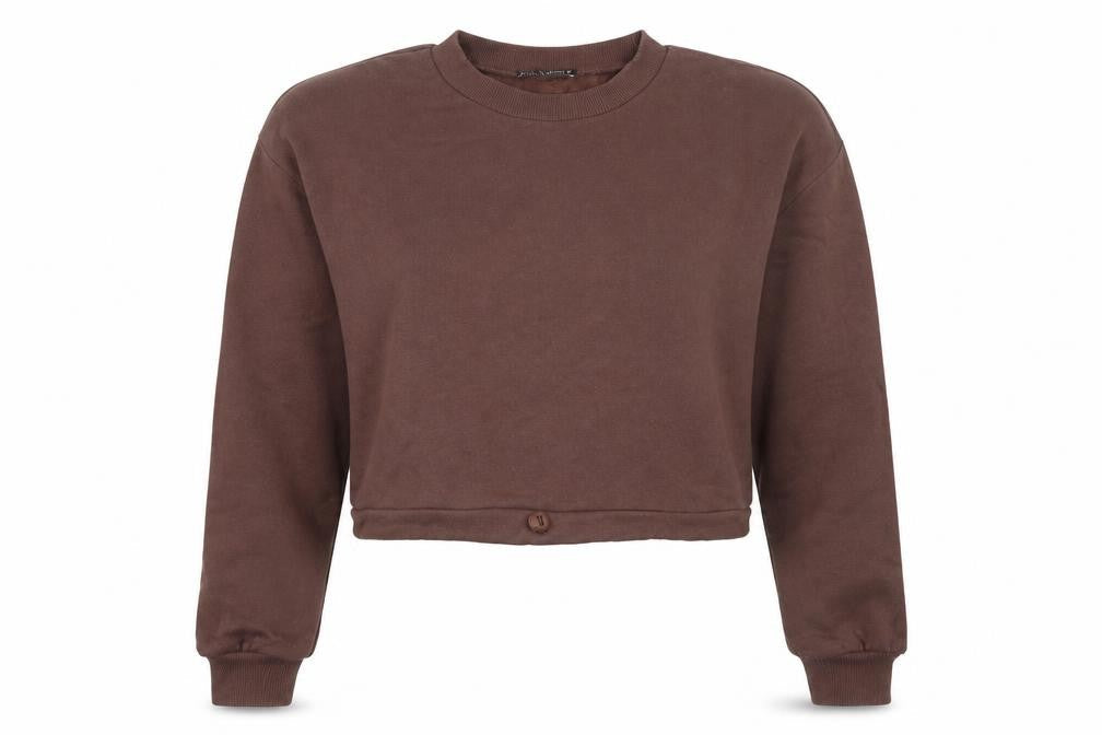 Zara Womens Brown Cotton Pullover Sweatshirt Size M Pullover