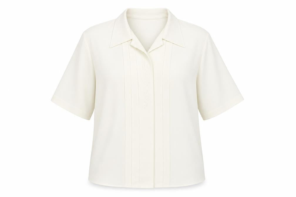 Perceptions Womens Ivory Polyester Basic Button-Up Size 14 Collared