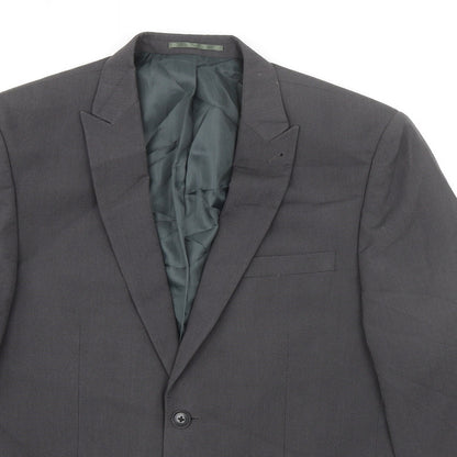 Next Mens Grey Polyester Jacket Suit Jacket Size 40 Regular