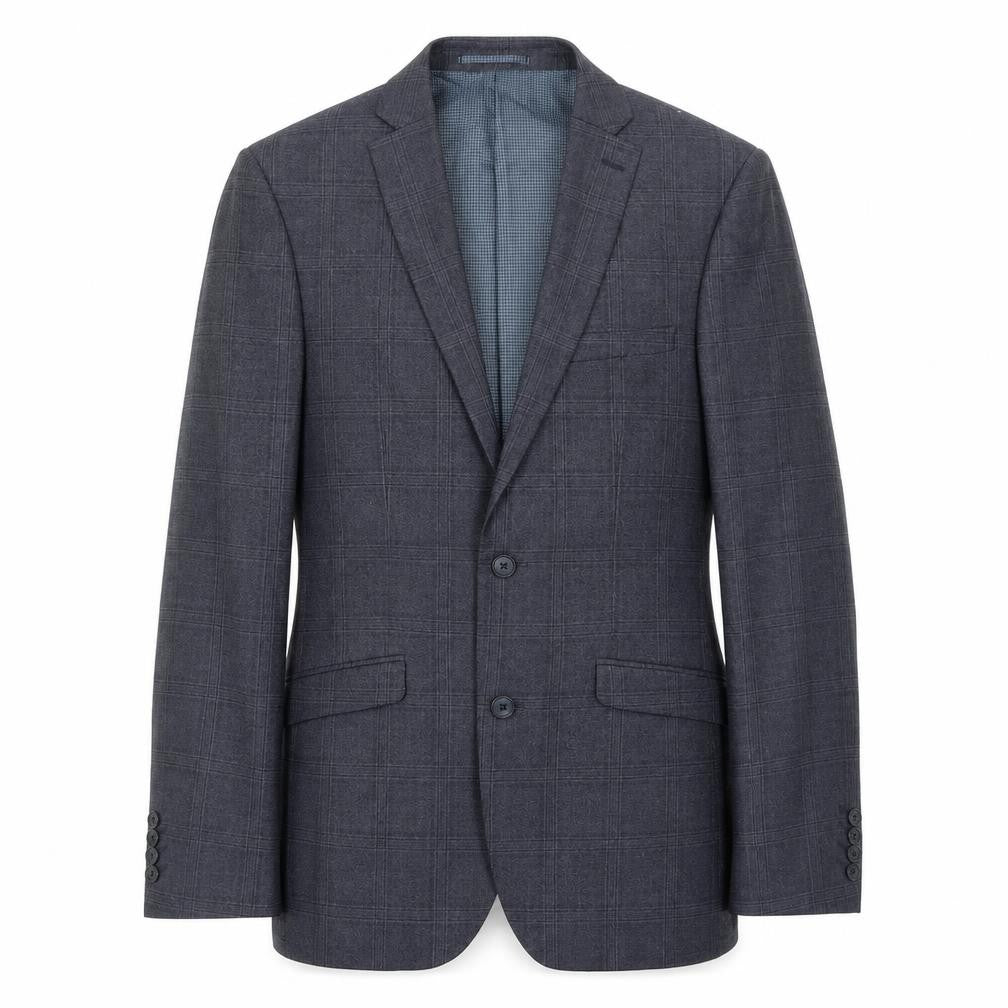 Onesixfive Mens Grey Plaid Wool Jacket Suit Jacket Size 38 Regular