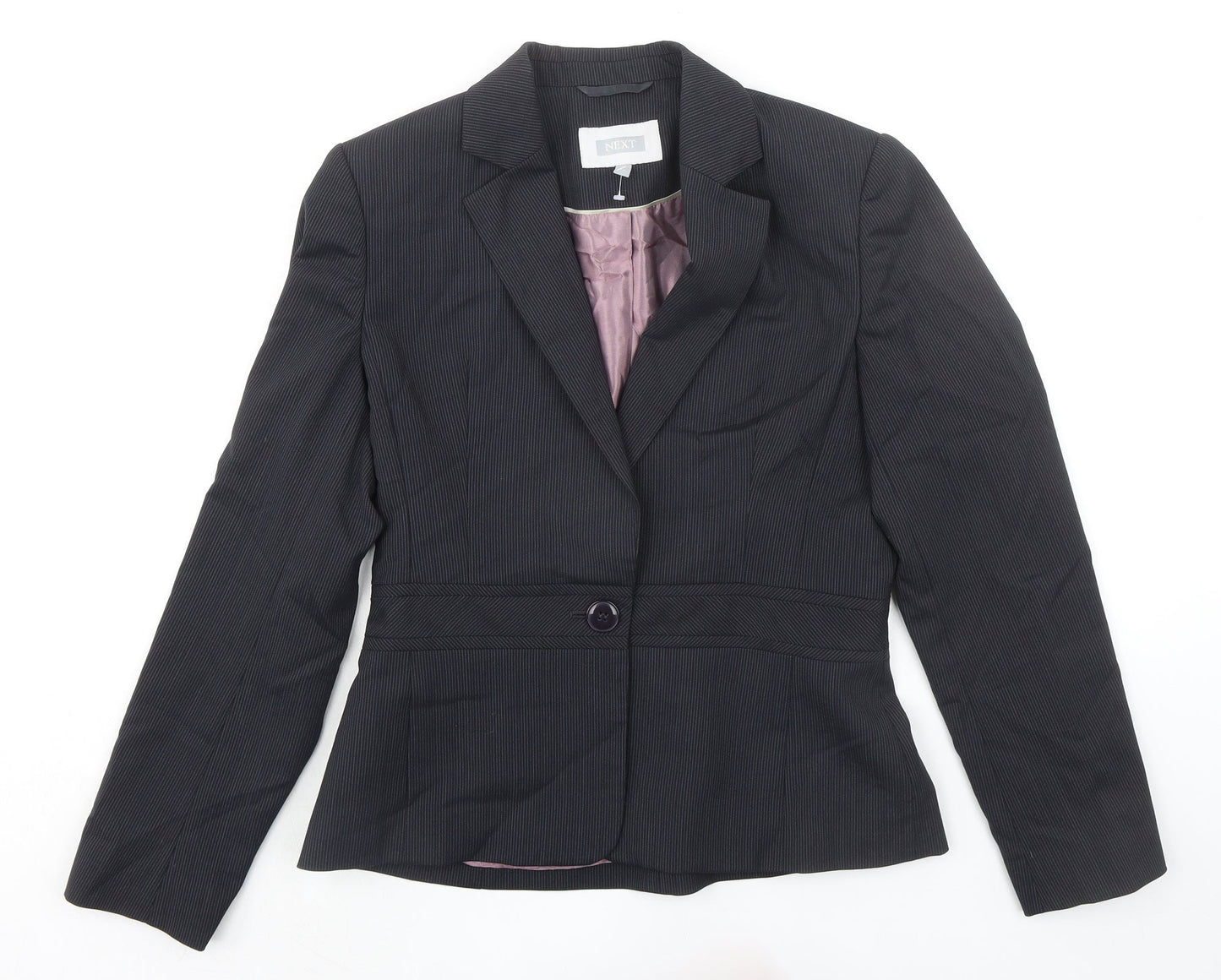 NEXT Womens Blue Striped Jacket Blazer Size 10 Button