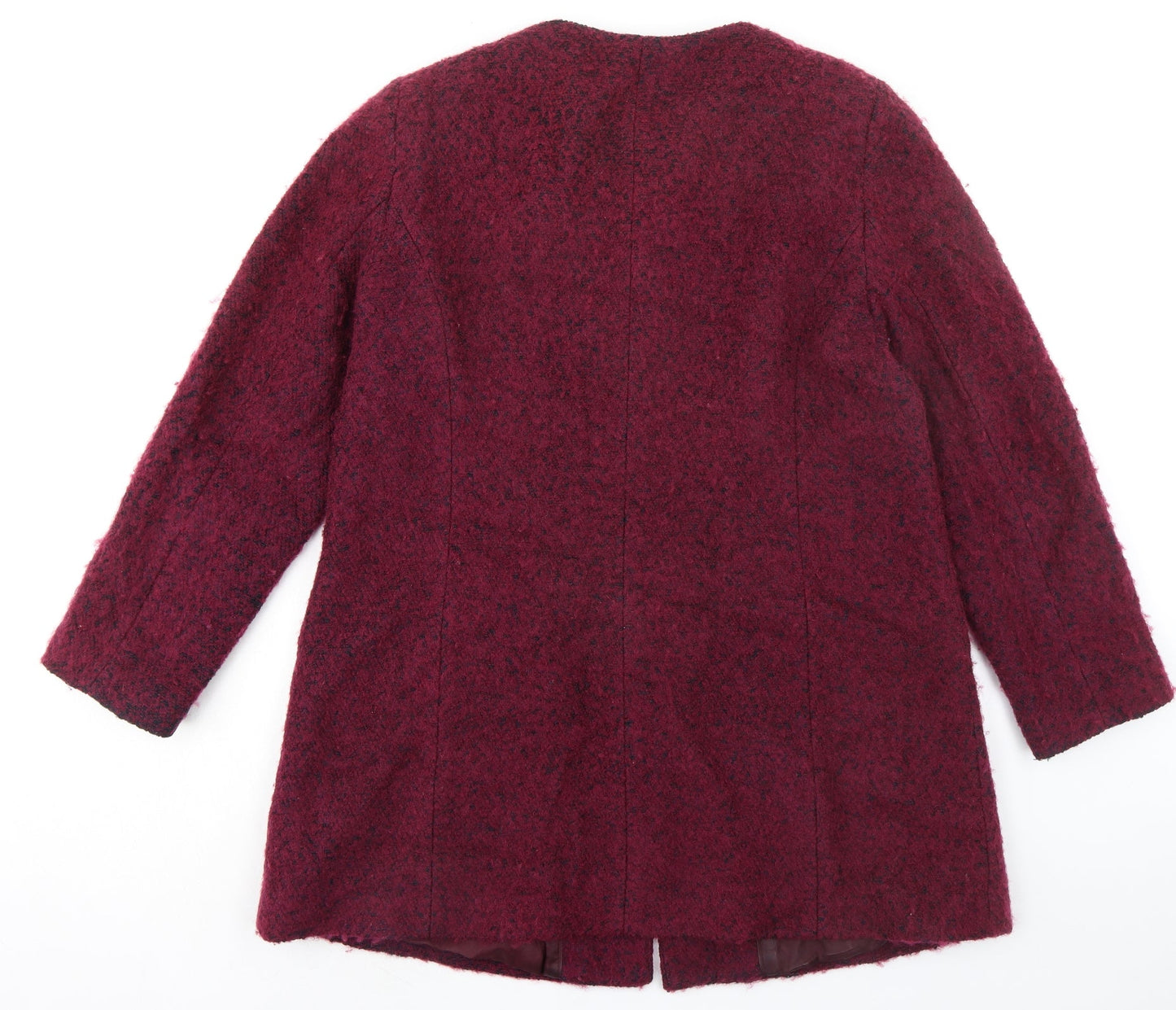 BHS Womens Purple Geometric Overcoat Coat Size 18 Button