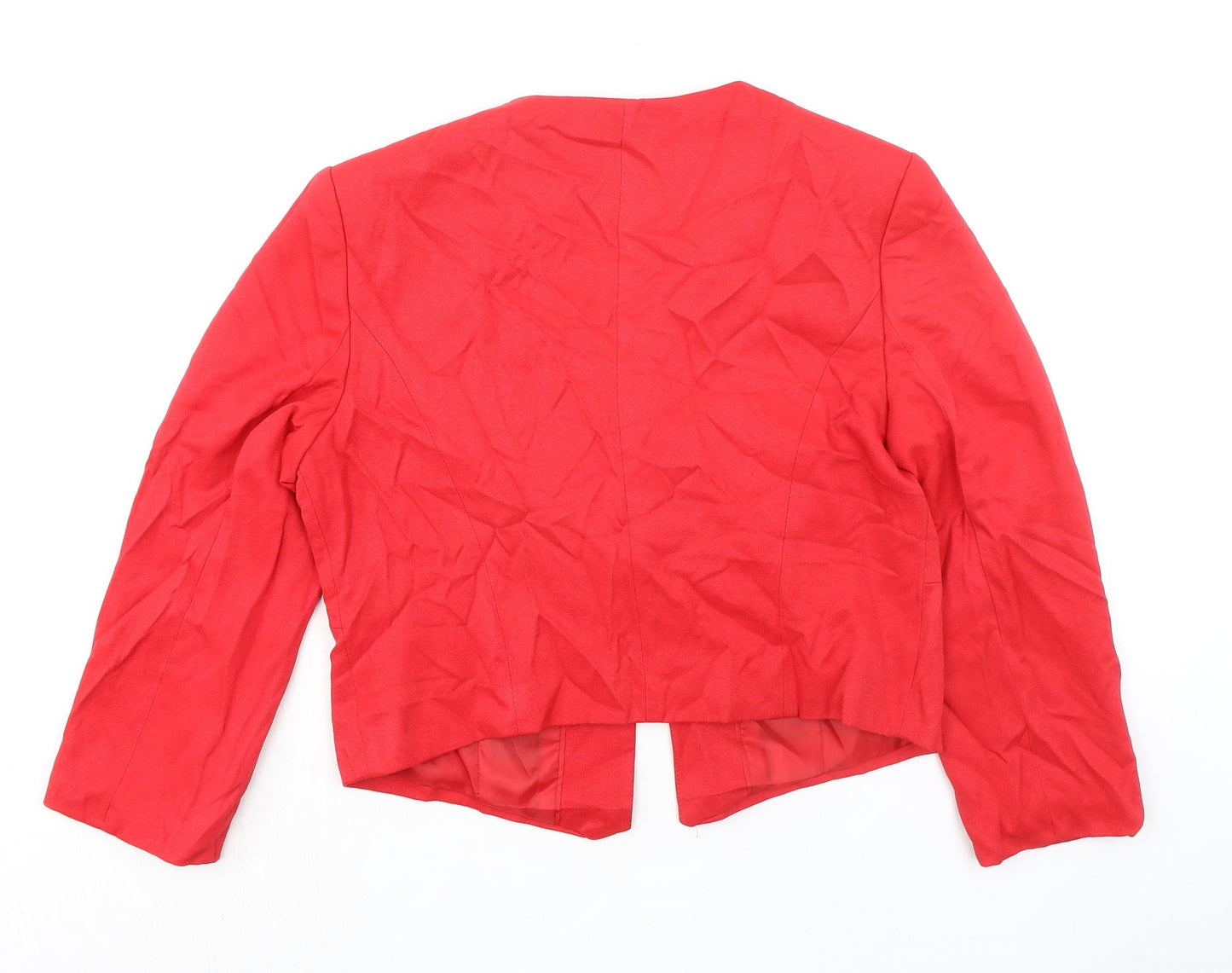 Et Vous Womens Red Jacket Blazer Size 14 Hook & Eye