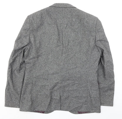 Next Mens Grey Wool Jacket Blazer Size 42 Regular