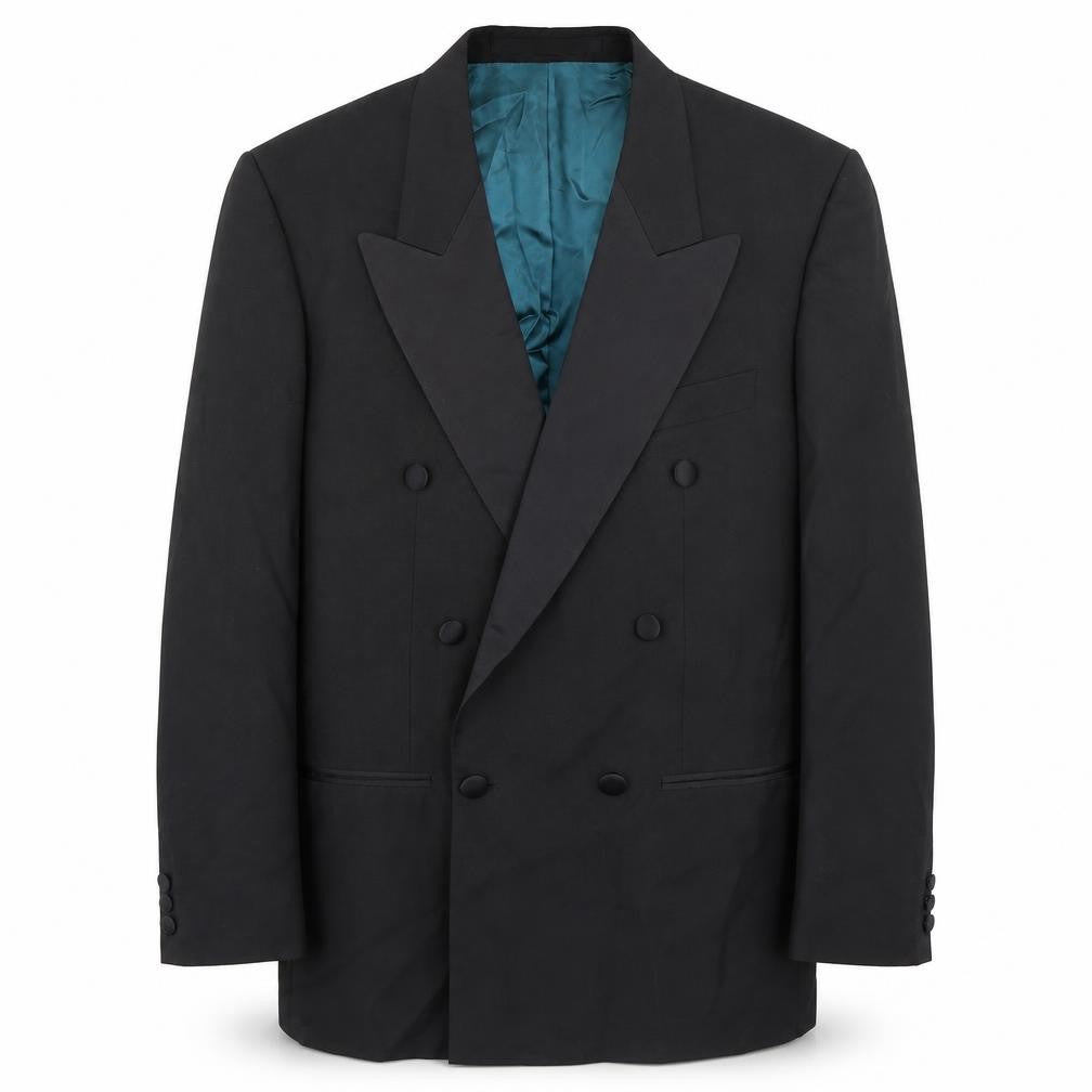 Marks & Spencer Mens Black Polyester Tuxedo Suit Jacket Size 38 Regular