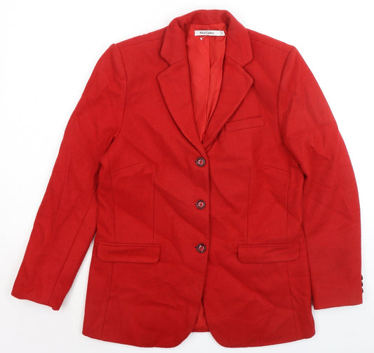 Alice Collins Womens Red Jacket Blazer Size 10 Button