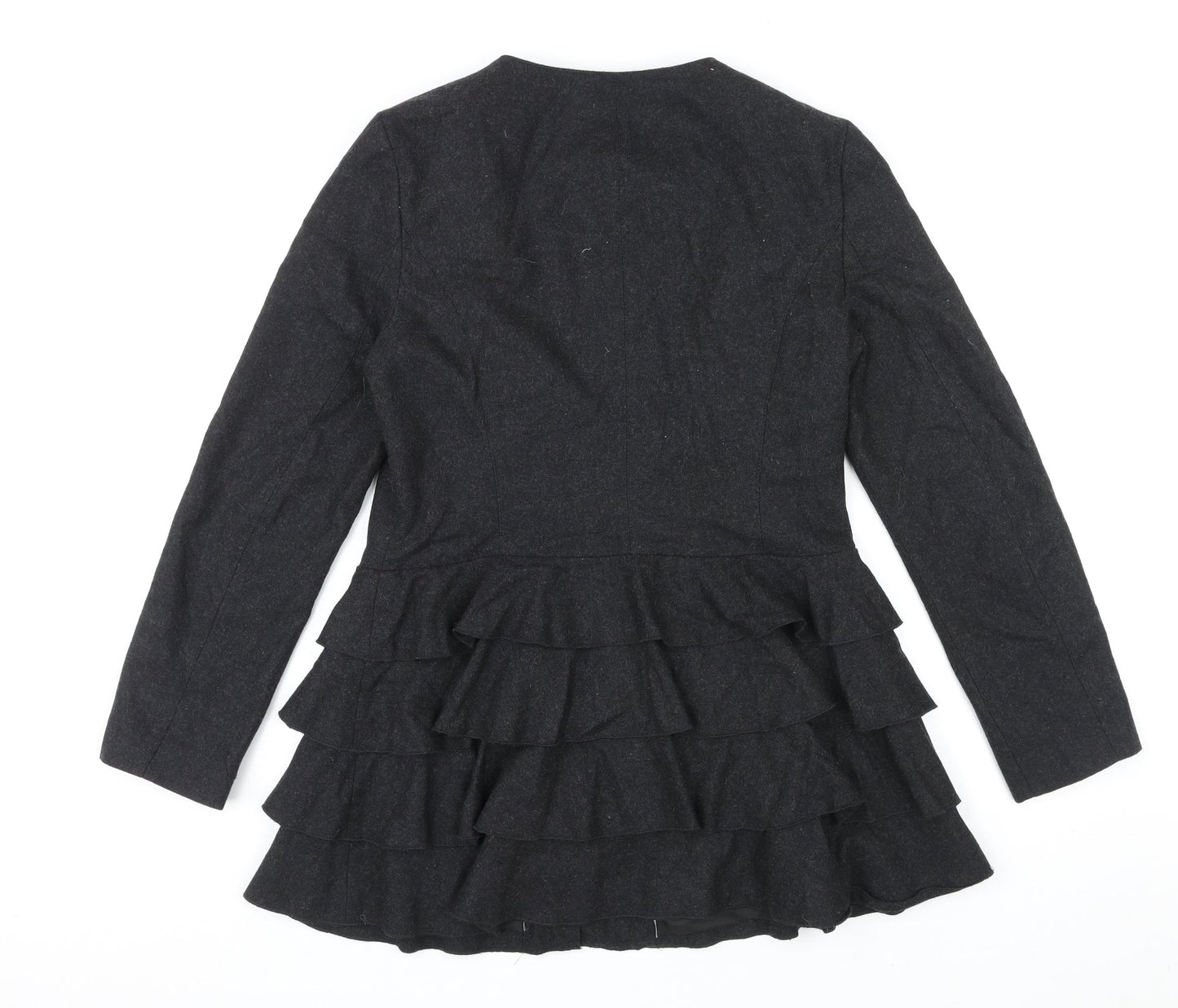 Marks and Spencer Womens Black Jacket Size 12 Zip - Hook & Eye details