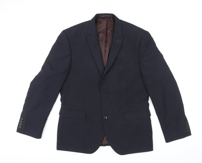 Next Mens Blue Polyester Jacket Suit Jacket Size 42 Regular