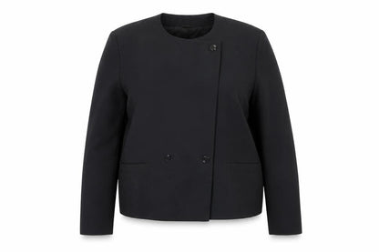 St Michael Womens Black Jacket Blazer Size 14 Button