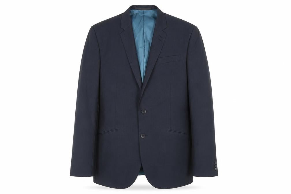 Marks & Spencer Mens Blue Striped Polyester Jacket Suit Jacket Size L Regular