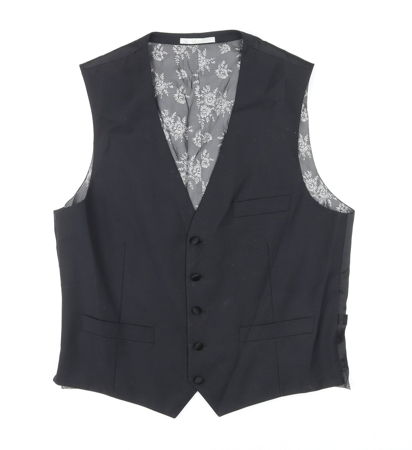 NEXT Mens Black Wool Jacket Suit Waistcoat Size 42 Regular