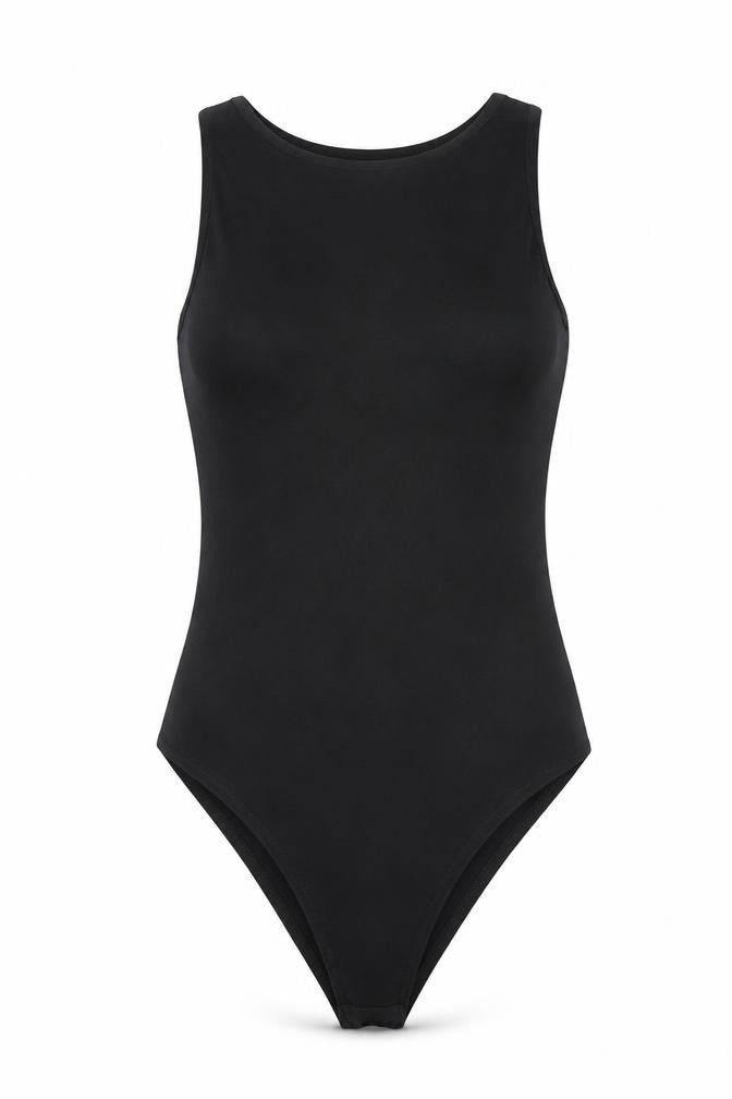 Quiz Womens Black Polyester Bodysuit One-Piece Size 10 Snap