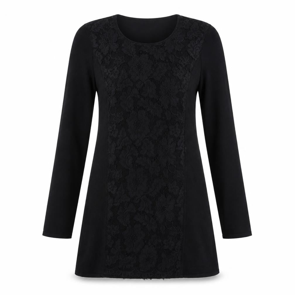 Marks & Spencer Womens Black Floral Viscose A-Line Size 14 Round Neck Pullover