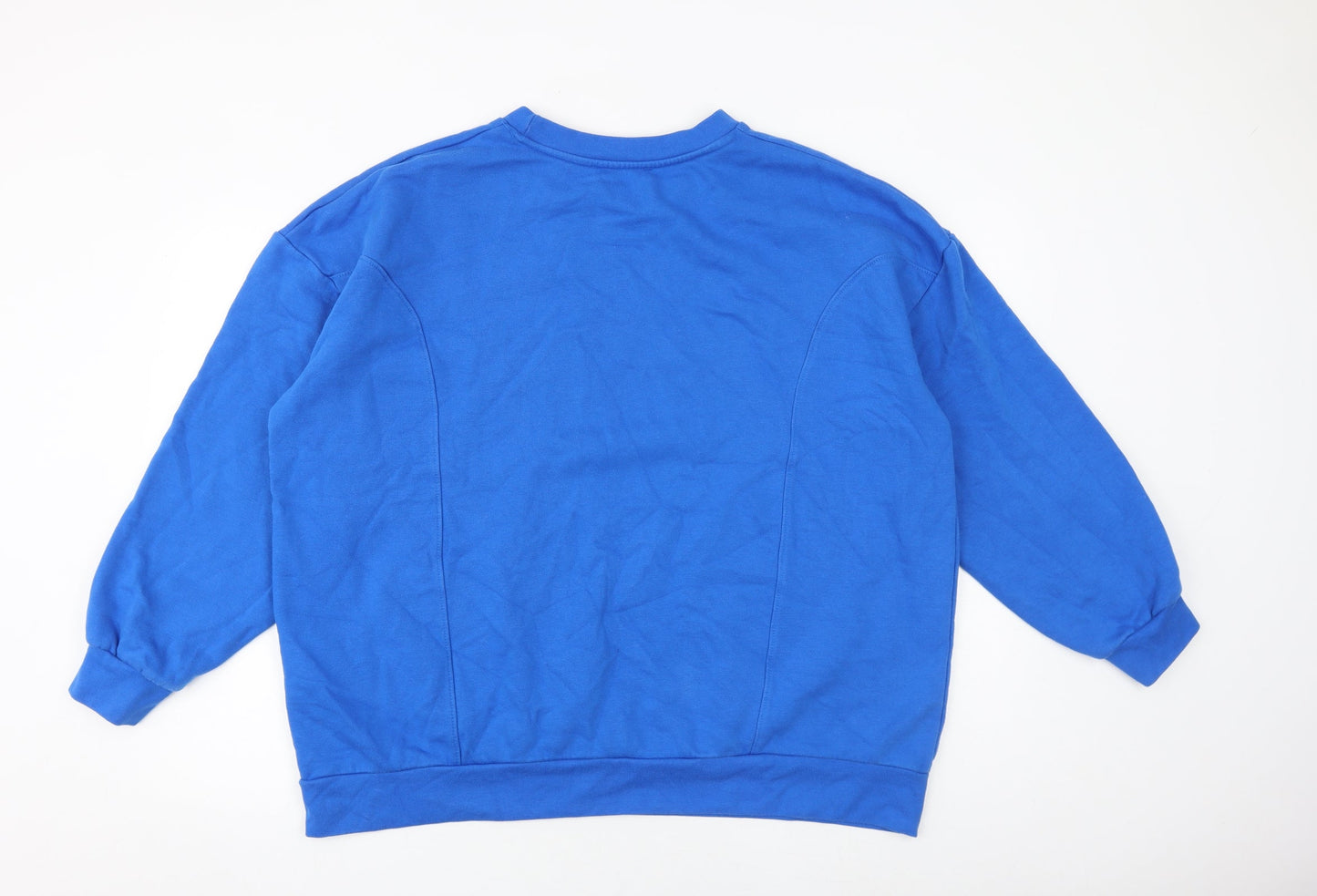 Zara Womens Blue Cotton Pullover Sweatshirt Size L Pullover - Souvenir of a time