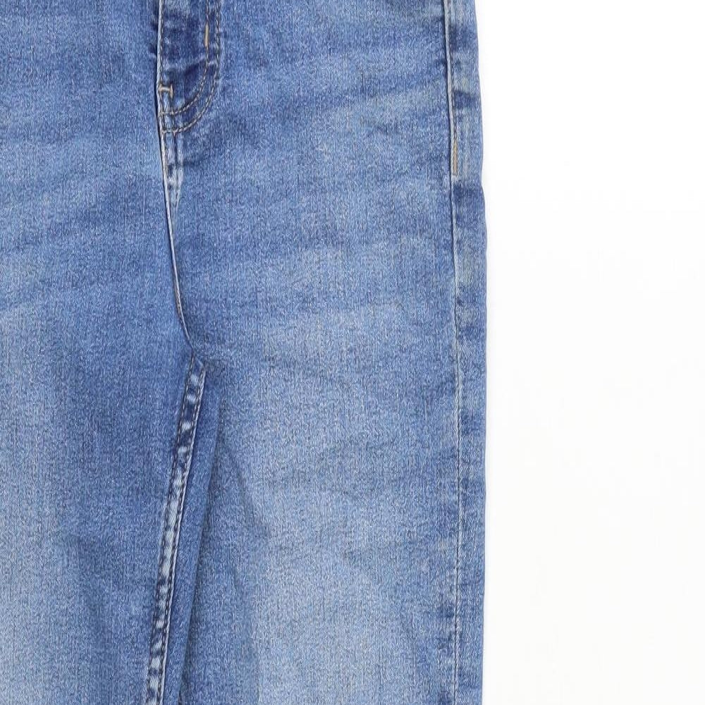 Marks and Spencer Womens Blue Cotton Skinny Jeans Size 6 L28 in Slim Zip