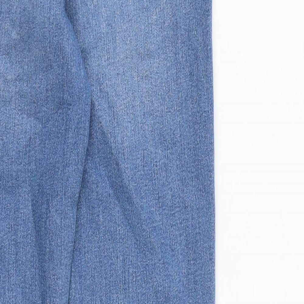 Marks and Spencer Womens Blue Cotton Skinny Jeans Size 6 L28 in Slim Zip