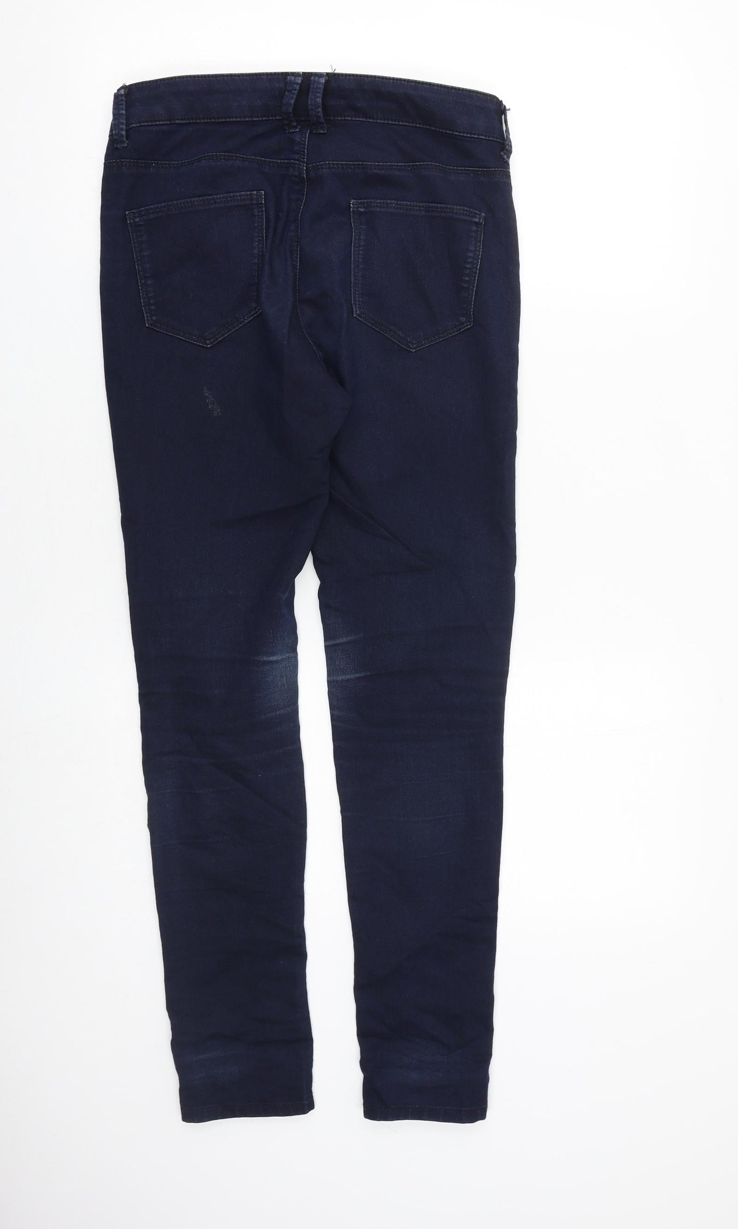 Marks and Spencer Womens Blue Cotton Skinny Jeans Size 8 L28 in Slim Zip