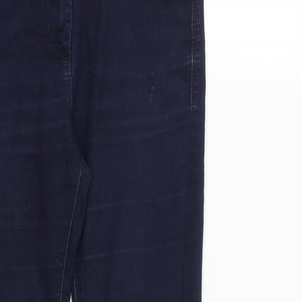 Marks and Spencer Womens Blue Cotton Skinny Jeans Size 8 L28 in Slim Zip